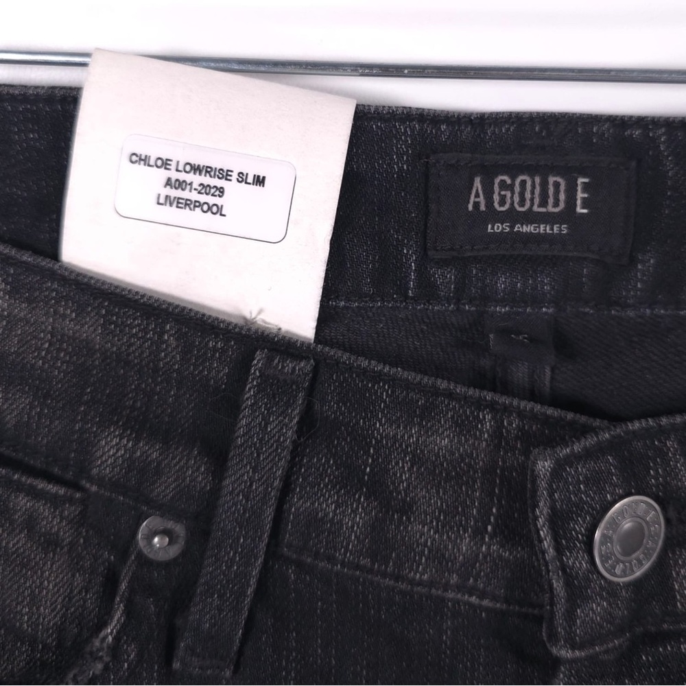 NWT AGOLDE USA🇺🇸MADE‎ CHLOE Low Rise Slim LIVERPOOL Jeans A001-2029 Size 25 - Picture 3 of 16